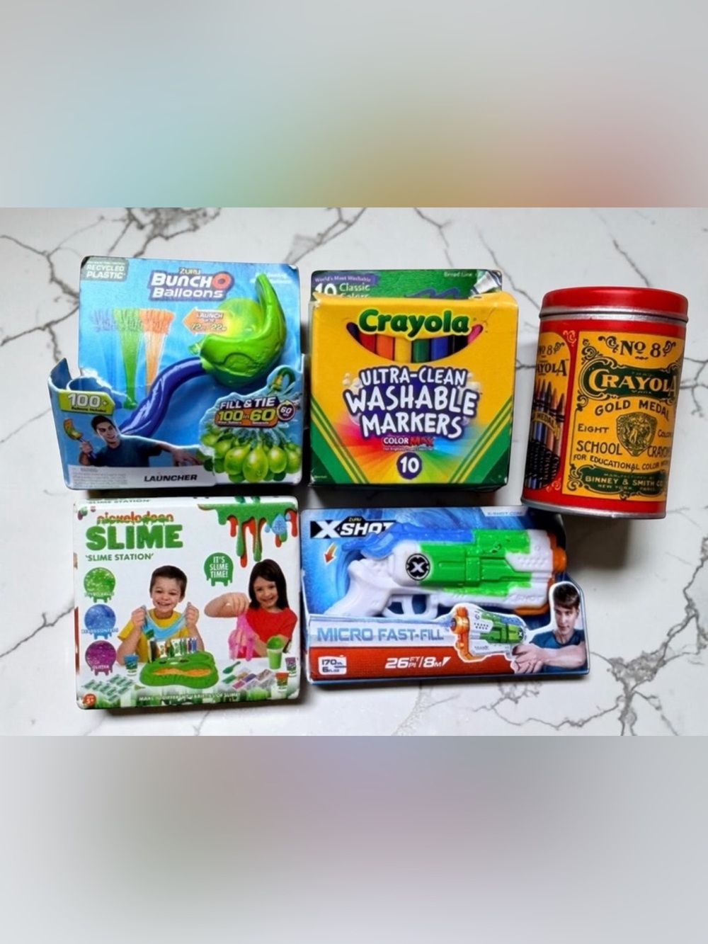 ZURU Mini Brands | Mixed Toy Bundle | Crayola XShot Bunch O Balloons | Collectib